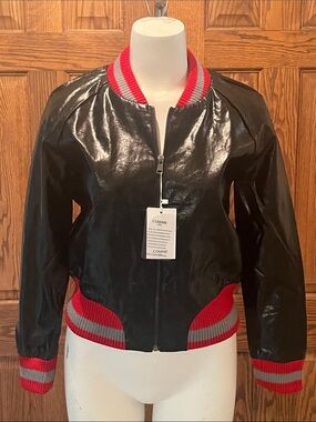 NWT Comme USA faux leather bomber jacket S-M